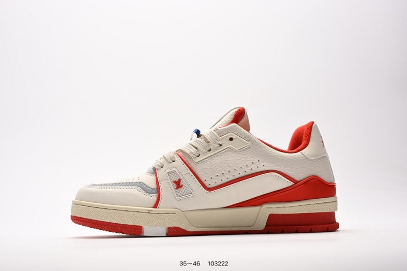 Louis Vuitton Trainer Crema Rojo