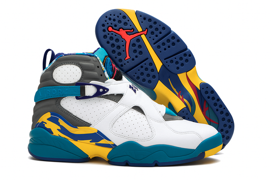 Air Jordan 8 Retro Aqua White Blue Yellow