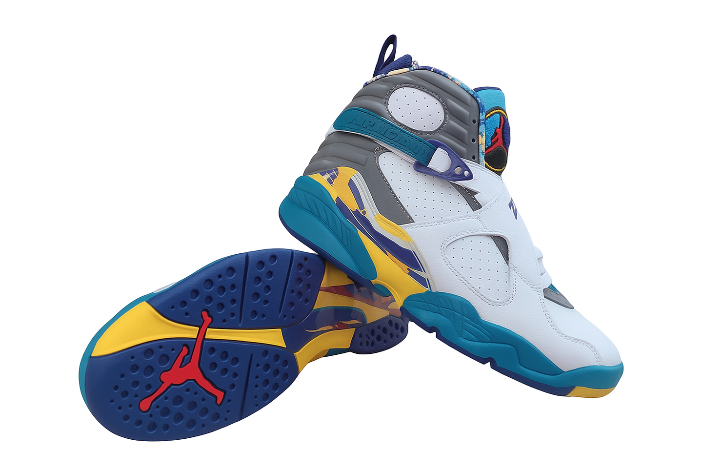 Air Jordan 8 Retro Aqua White Blue Yellow
