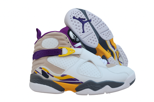 Air Jordan 8 Retro Lakers White Purple Yellow