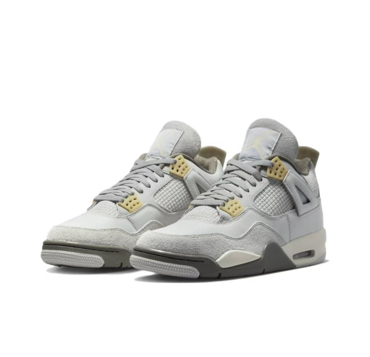 Air Jordan 4 Retro Gris Blanco – Caña Media sobre fondo blanco