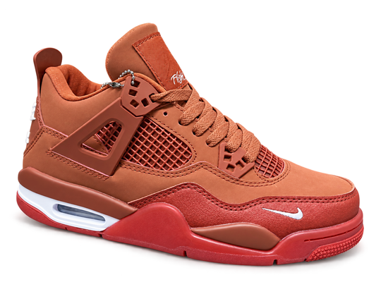 Air Jordan 4 Retro Rojo Ladrillo – Caña Media sobre fondo blanco