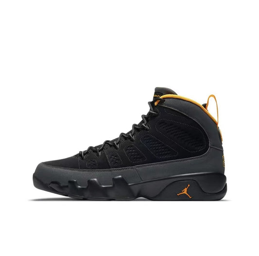 Air Jordan 9 Retro Dark Charcoal University Gold Negro Gris Dorado