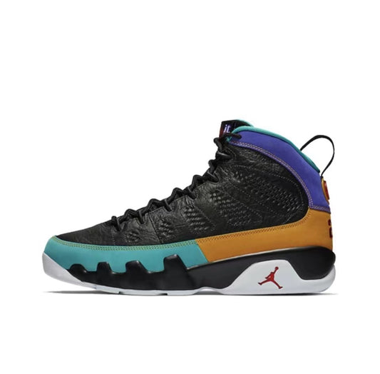 Air Jordan 9 Retro Dream It Do It Negro Turquesa Amarillo Morado