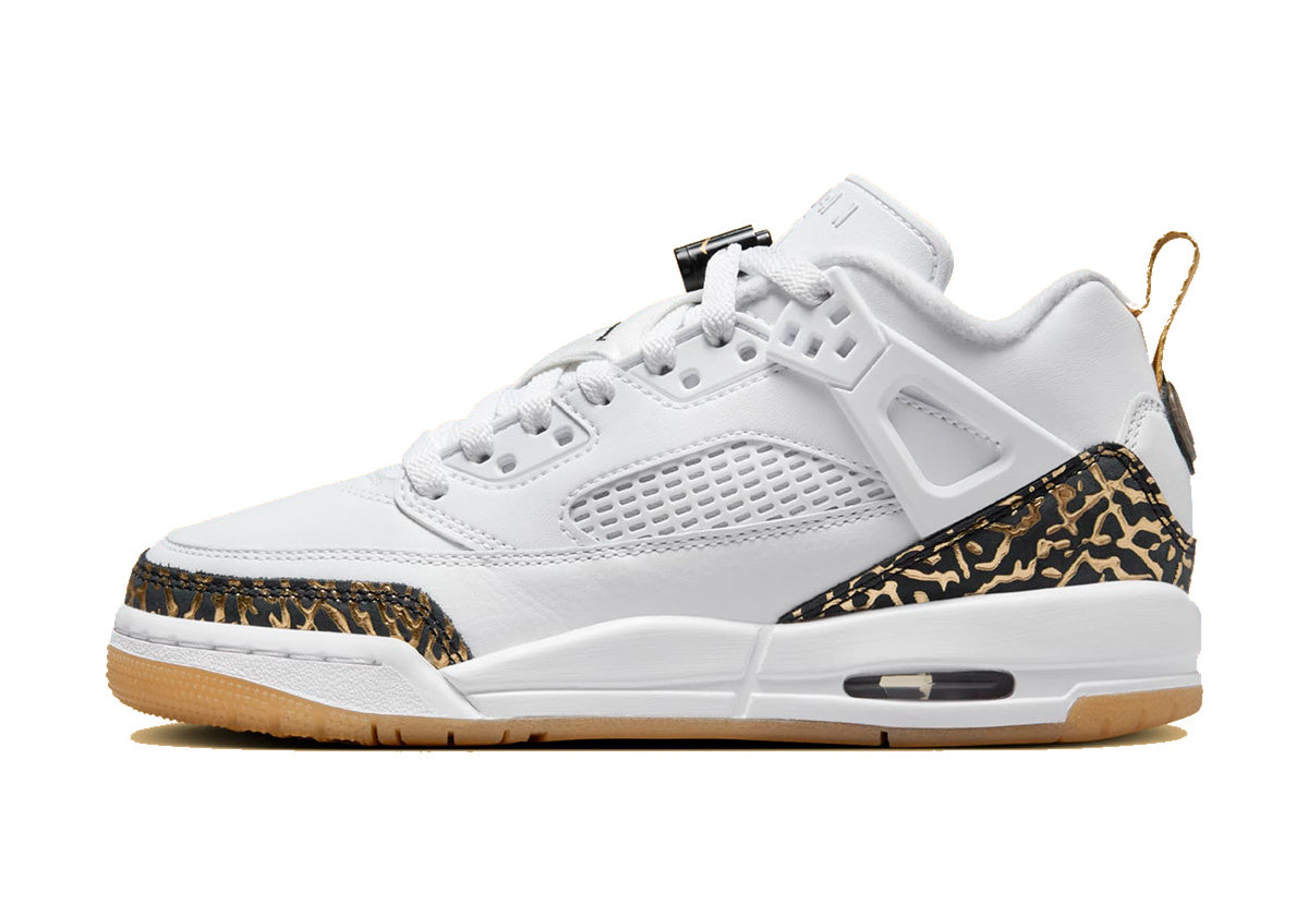 Jordan Spizike Low White Metallic Gold