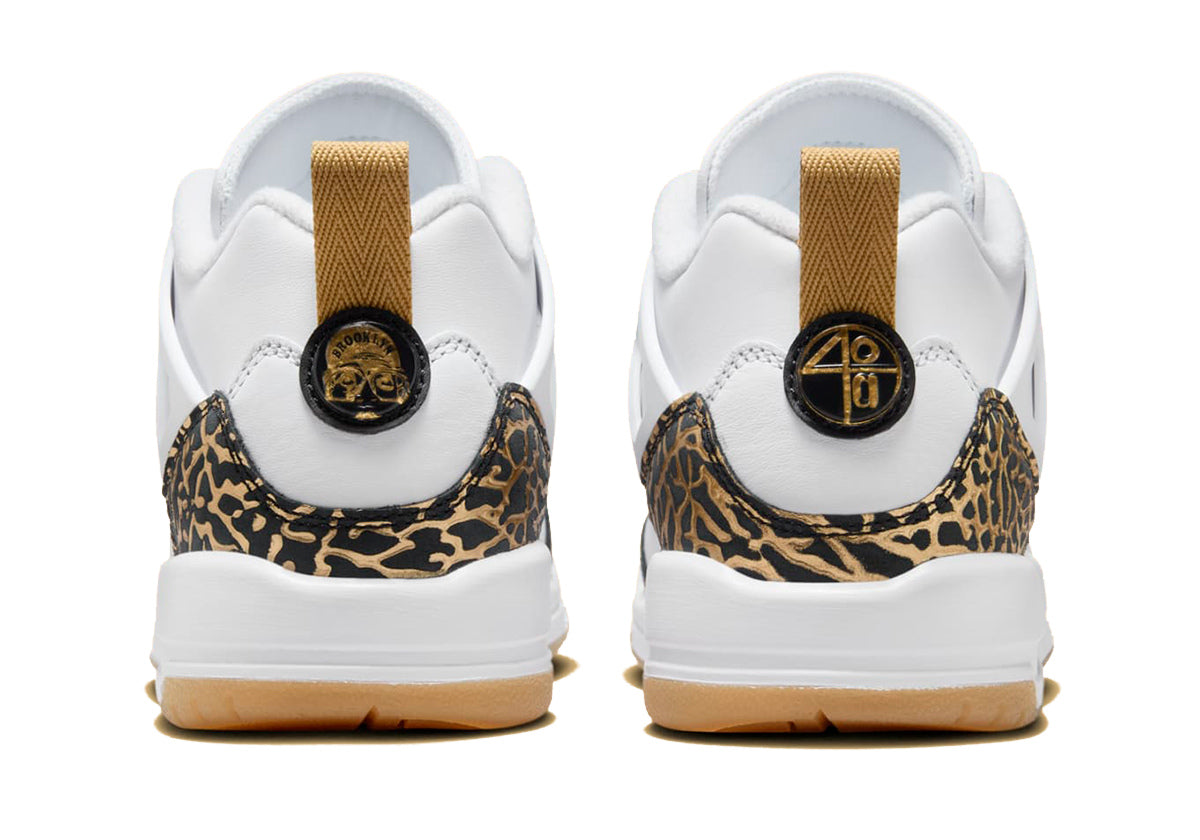 Jordan Spizike Low White Metallic Gold
