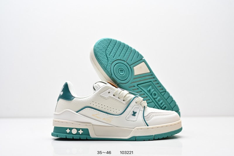 Louis Vuitton Trainer Blanco Turquesa