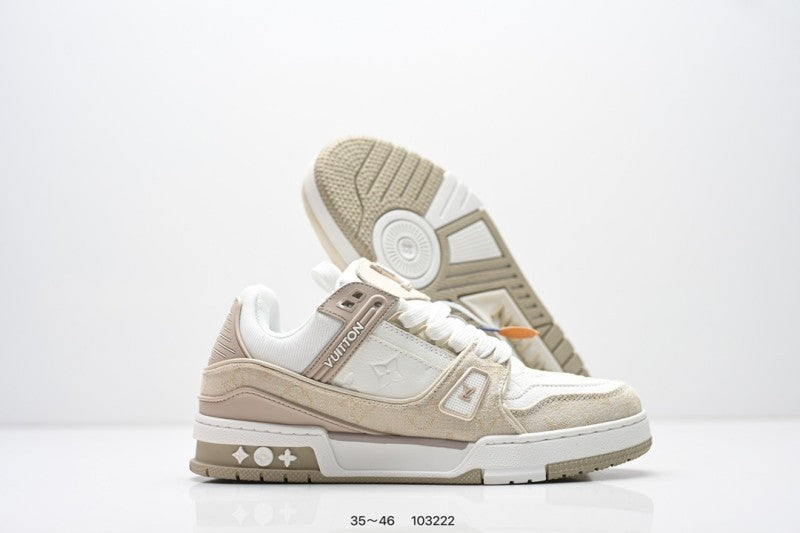 Louis Vuitton Trainer Beige Blanco