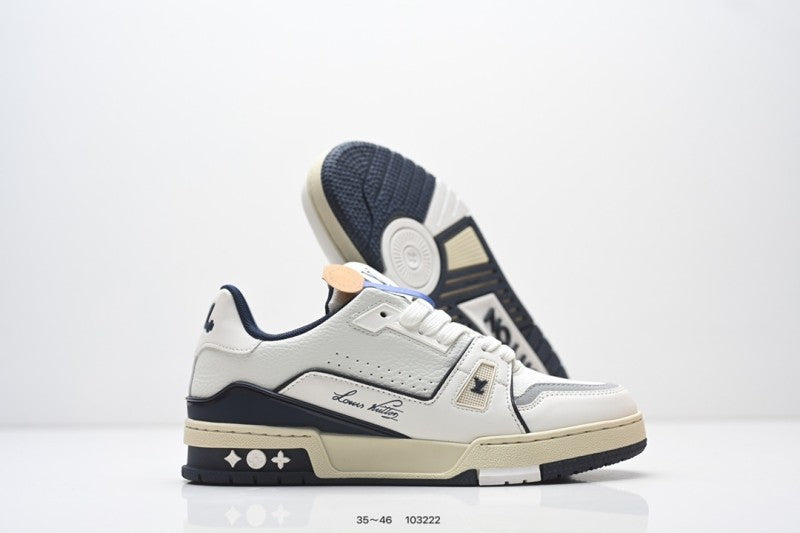 Louis Vuitton Trainer Blanco Azul Marino