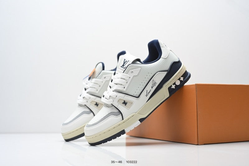 Louis Vuitton Trainer Blanco Azul Marino