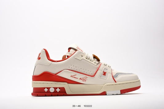 Louis Vuitton Trainer Crema Rojo