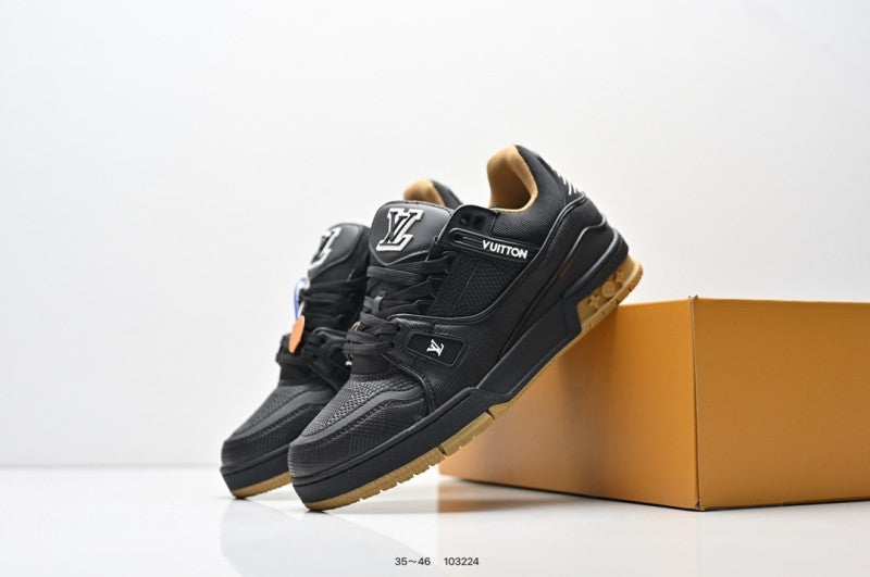 Louis Vuitton Trainer Negro Suela Caramelo