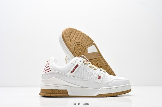 Louis Vuitton Trainer Blanco Rojo Suela Caramelo