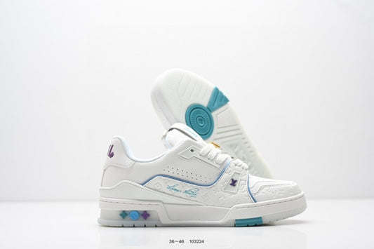 Louis Vuitton Trainer Blanco Celeste Multicolor