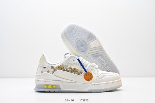 Louis Vuitton Trainer Blanco Flores Multicolor
