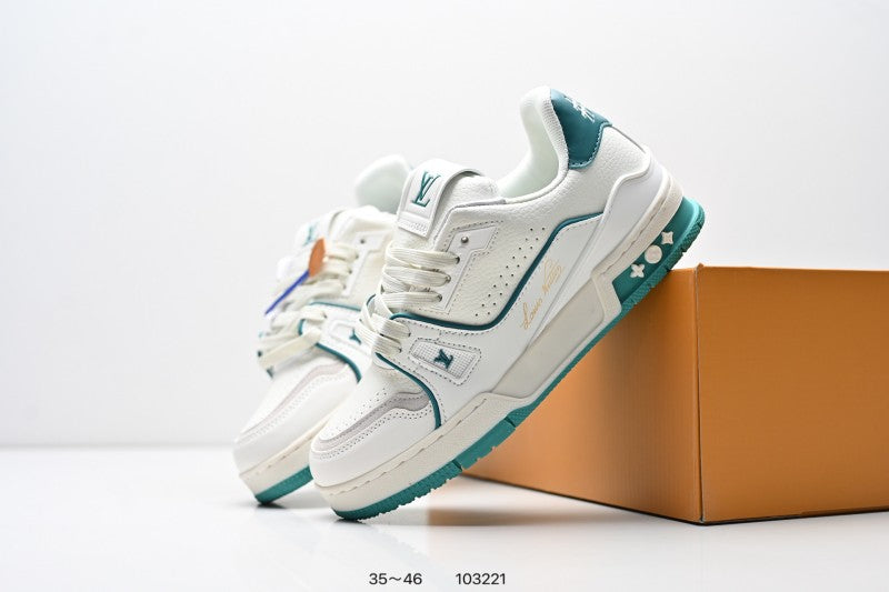 Louis Vuitton Trainer Blanco Turquesa