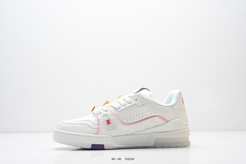 Louis Vuitton Trainer Blanco Rosa Morado