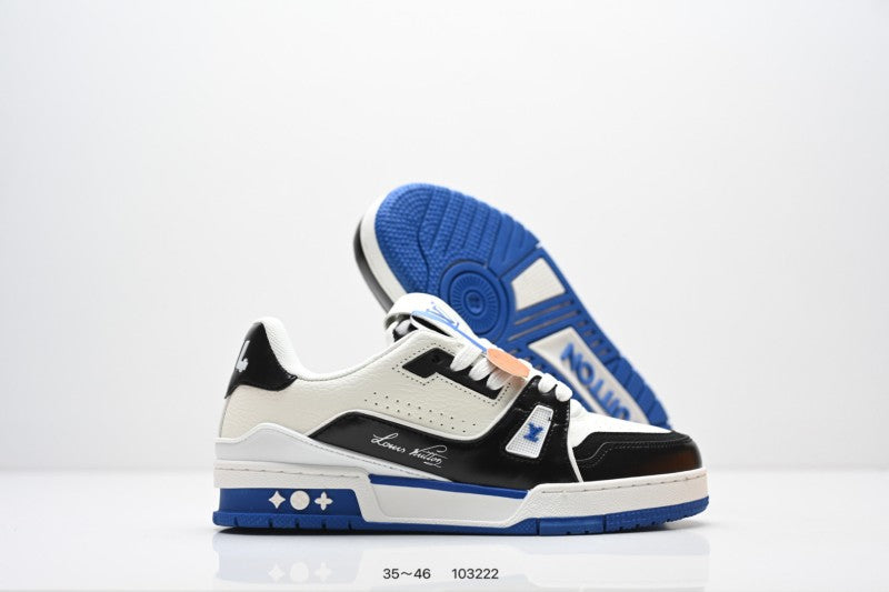 Louis Vuitton Trainer Blanco Negro Azul Royal
