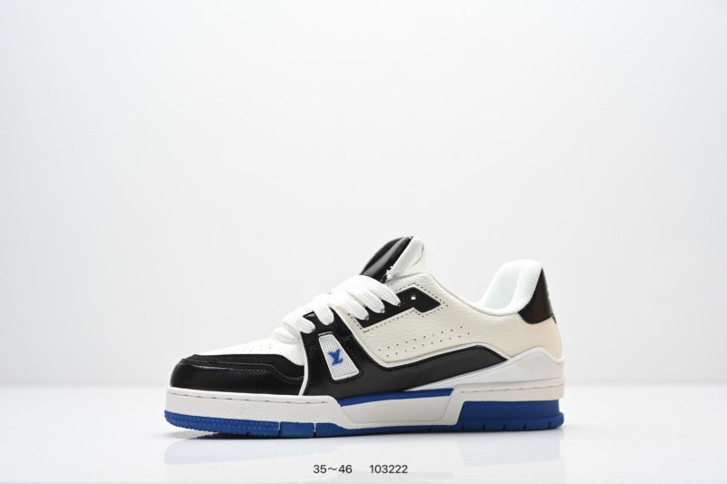 Louis Vuitton Trainer Blanco Negro Azul Royal