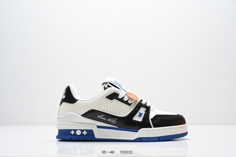 Louis Vuitton Trainer Blanco Negro Azul Royal