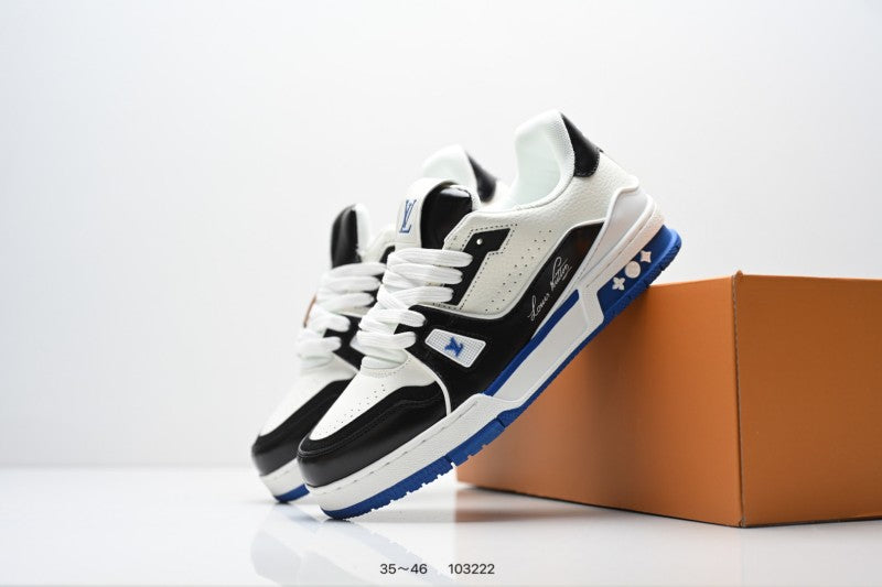 Louis Vuitton Trainer Blanco Negro Azul Royal