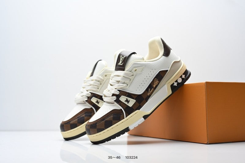 Louis Vuitton Trainer Marrón Blanco Monogram