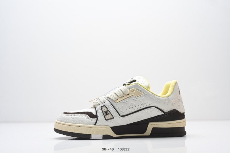 Louis Vuitton Trainer Blanco Negro Dorado