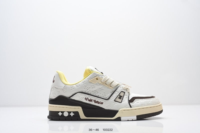 Louis Vuitton Trainer Blanco Negro Dorado