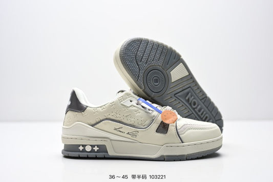 Louis Vuitton Trainer Crema Gris Monogram