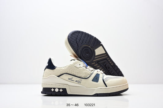 Louis Vuitton Trainer Crema Azul Marino