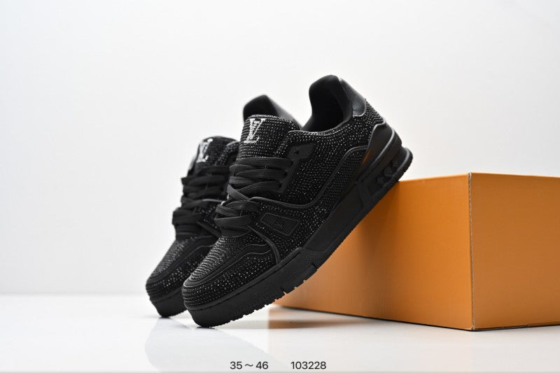 Louis Vuitton Trainer Negro Texturizado
