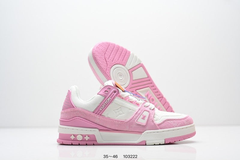 Louis Vuitton Trainer Rosa Blanco Monogram