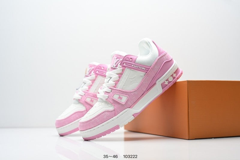 Louis Vuitton Trainer Rosa Blanco Monogram