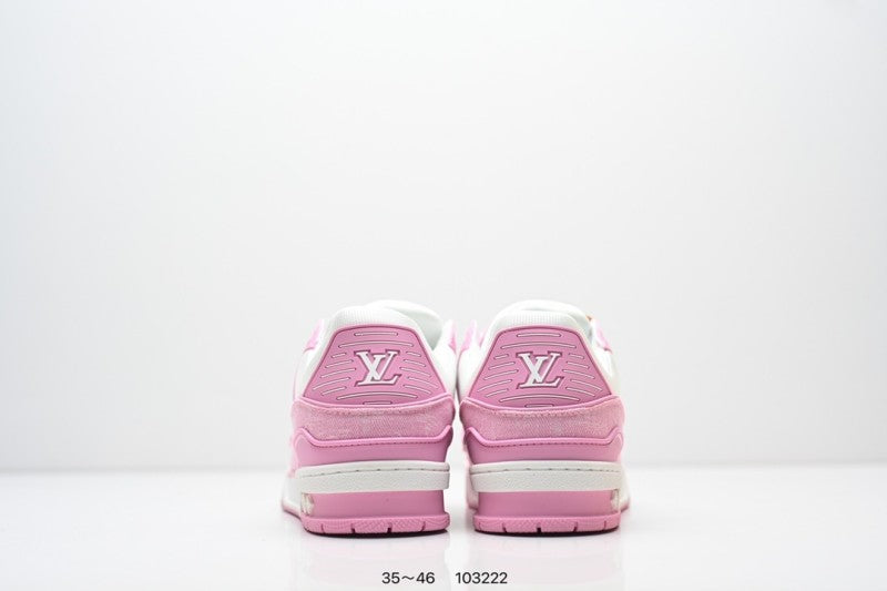 Louis Vuitton Trainer Rosa Blanco Monogram