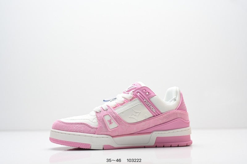 Louis Vuitton Trainer Rosa Blanco Monogram