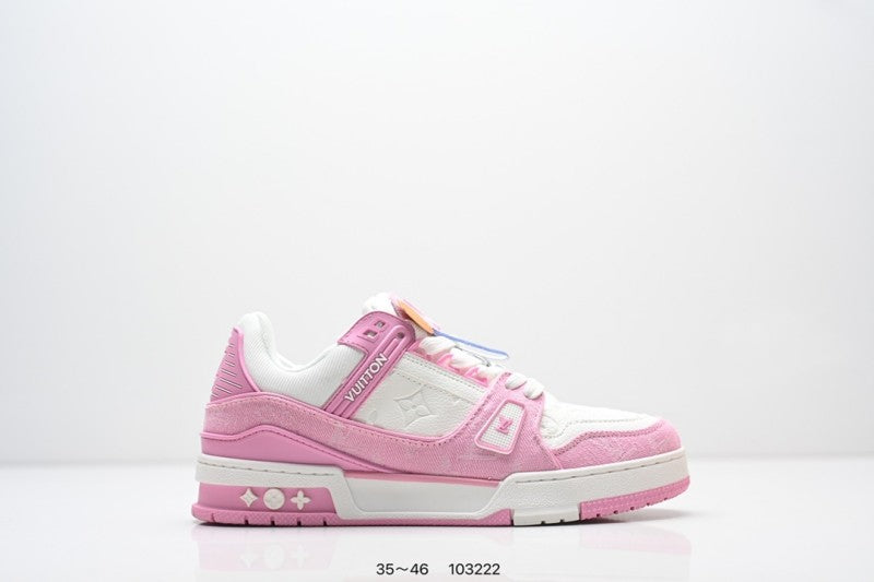 Louis Vuitton Trainer Rosa Blanco Monogram
