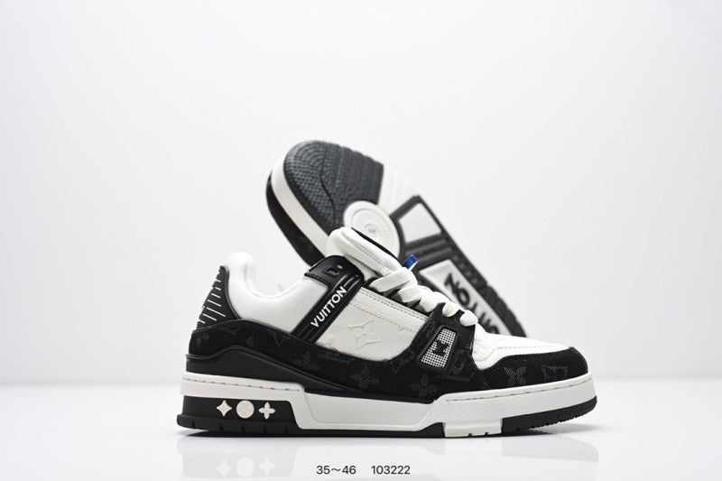 Louis Vuitton Trainer Monogram Negro Blanco