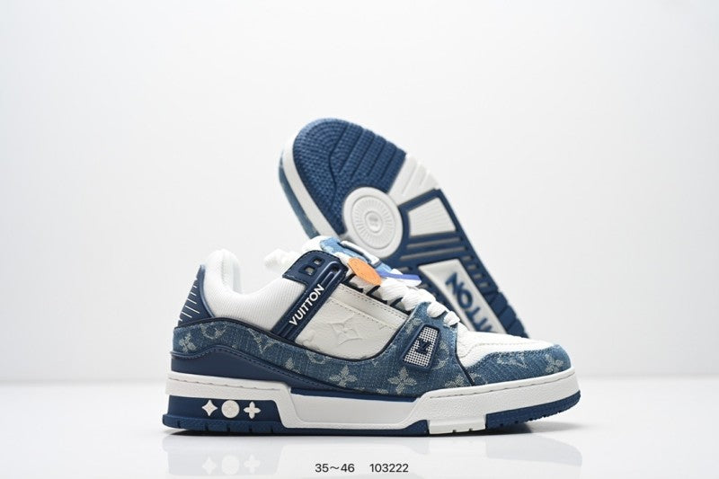 Louis Vuitton Trainer Denim Azul Blanco