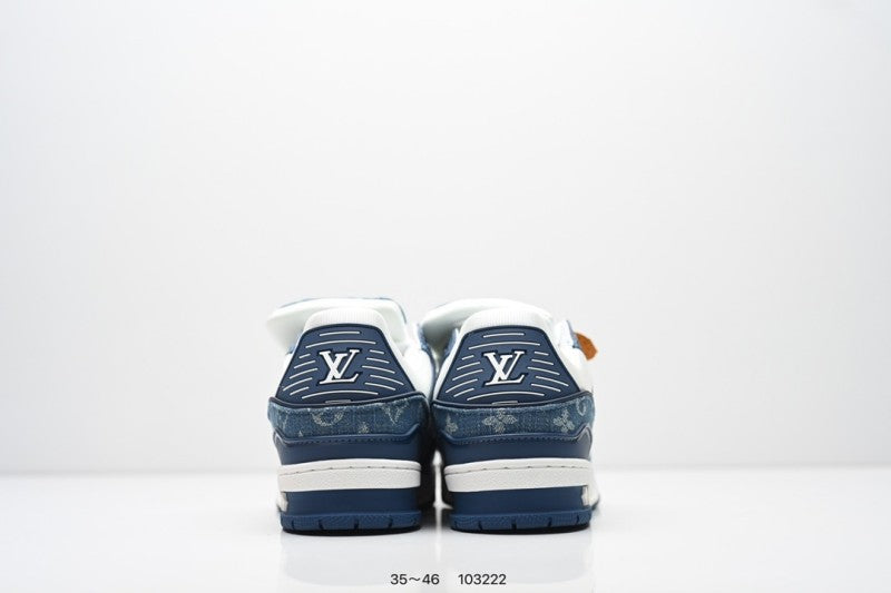 Louis Vuitton Trainer Denim Azul Blanco