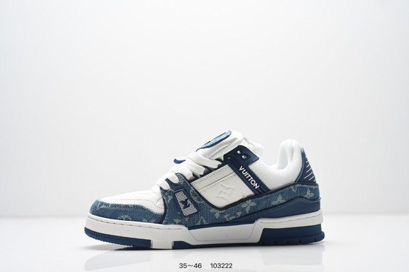 Louis Vuitton Trainer Denim Azul Blanco