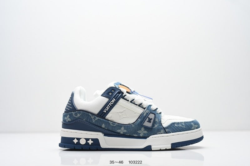 Louis Vuitton Trainer Denim Azul Blanco