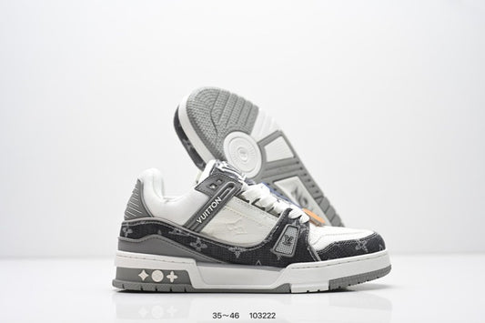 Louis Vuitton Trainer Gris Negro Blanco Monogram