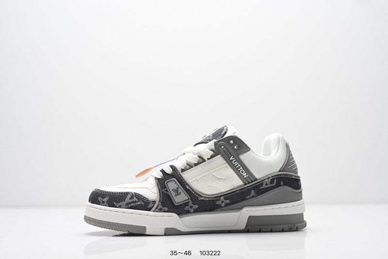 Louis Vuitton Trainer Gris Negro Blanco Monogram