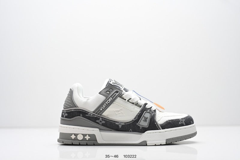 Louis Vuitton Trainer Gris Negro Blanco Monogram