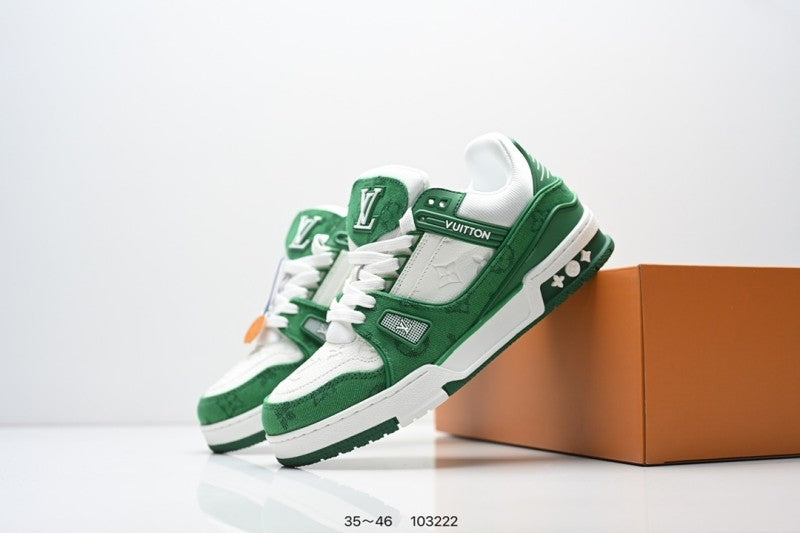Louis Vuitton Trainer Verde Blanco Monogram